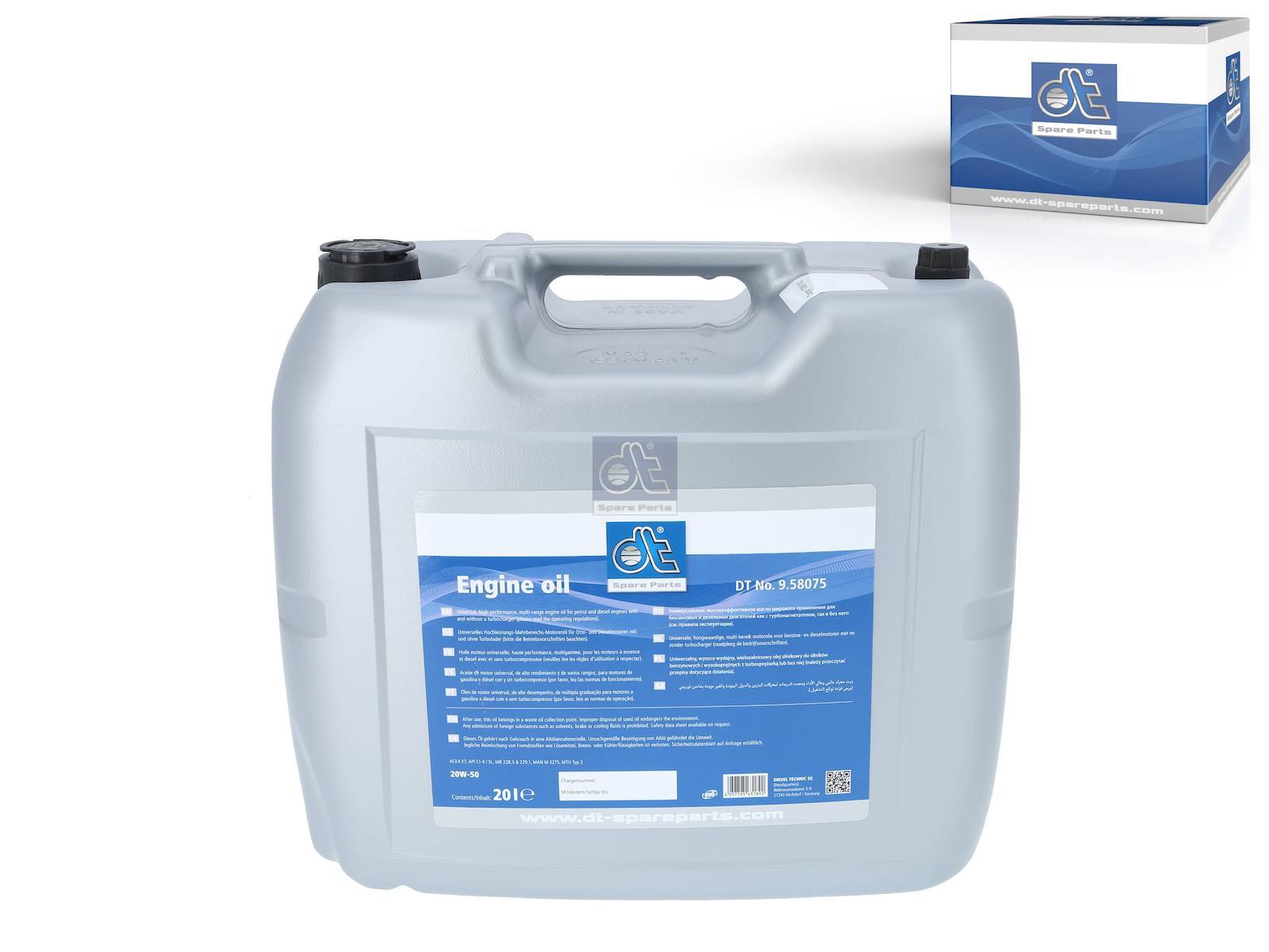 Engine oil 20W-50 / CI-4 SL DT Spare Parts 9.58075