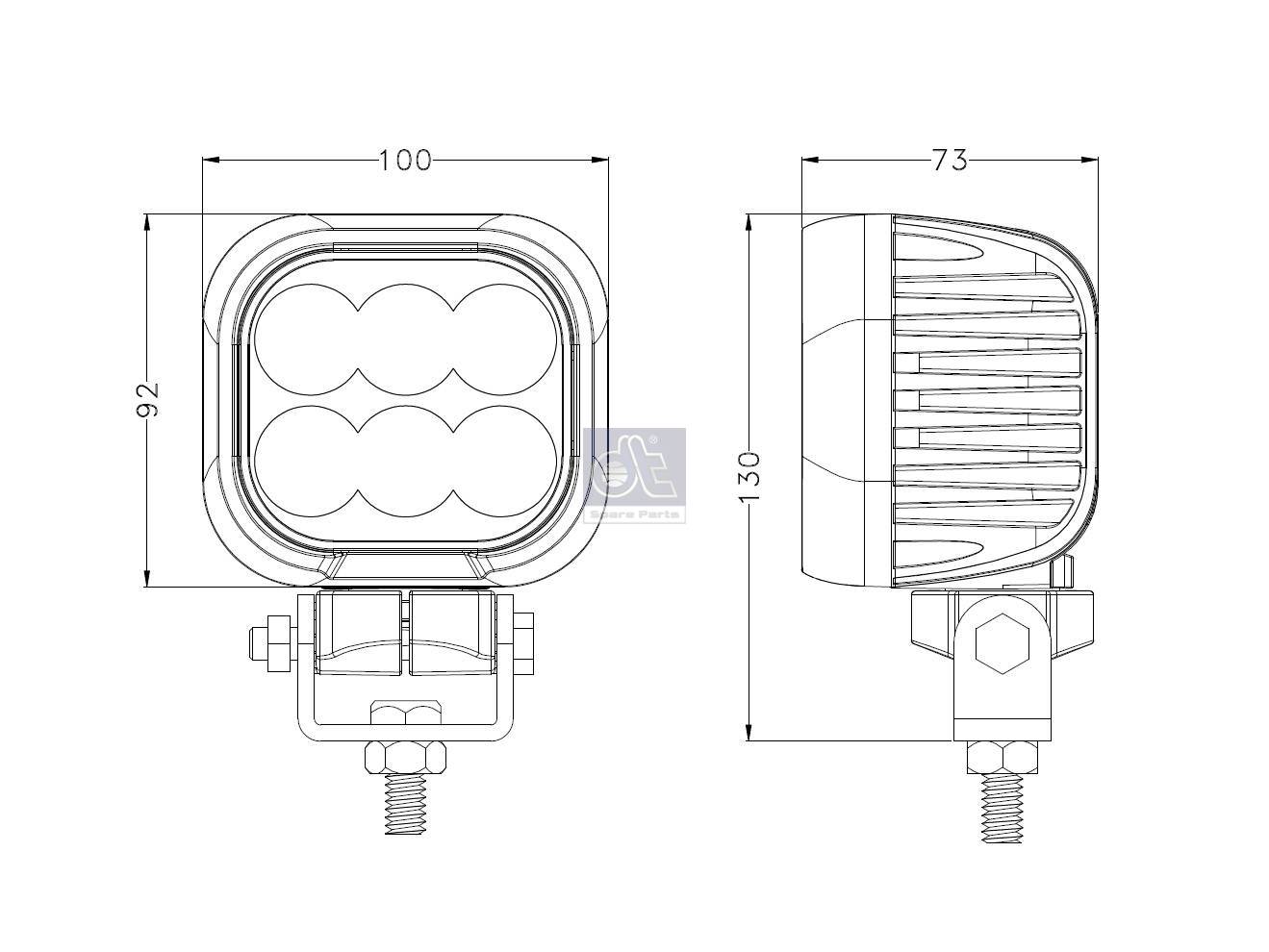 Work lamp, LED DT Spare Parts 9.69035