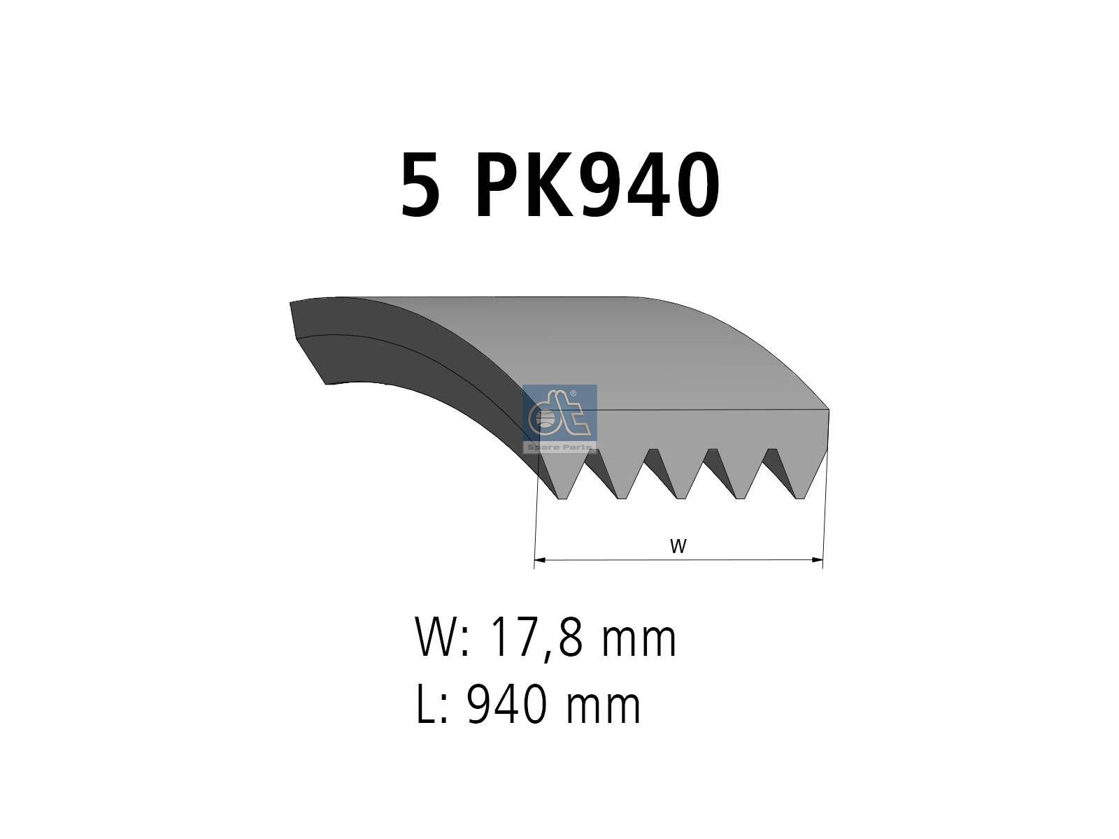 Multiribbed belt | DT Spare Parts 12.15407