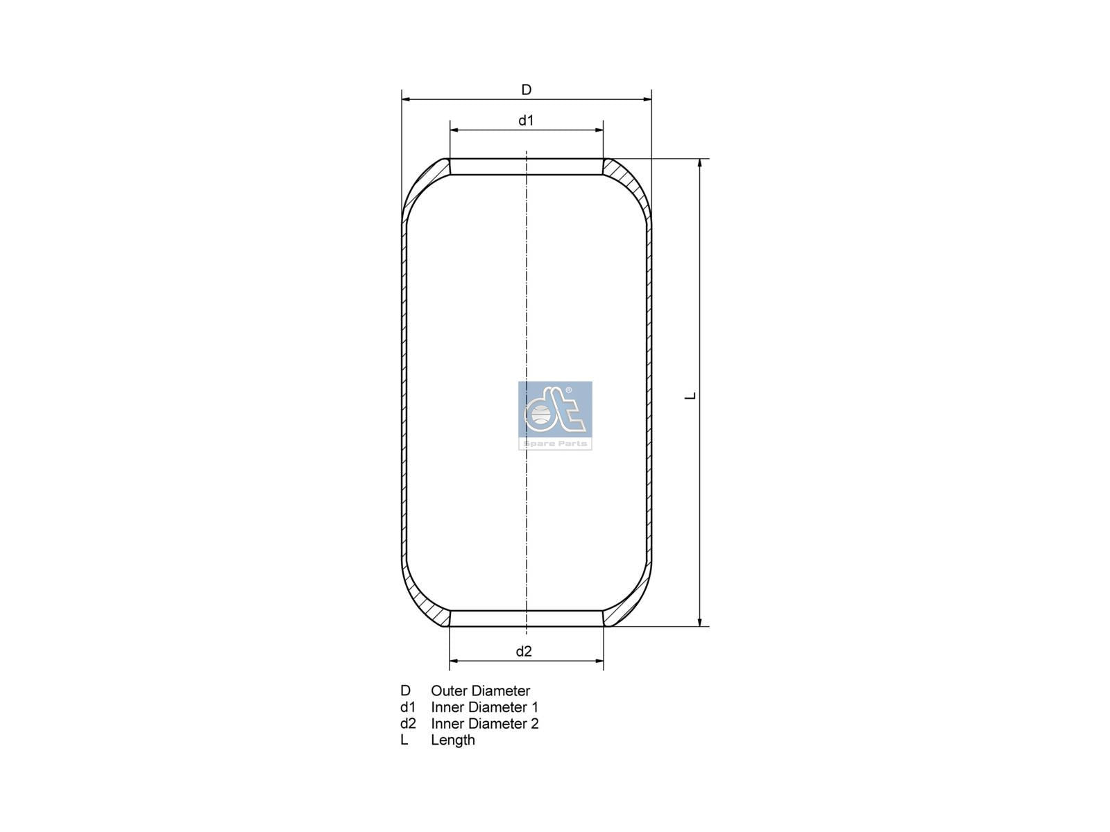 Air spring | DT Spare Parts 4.80376