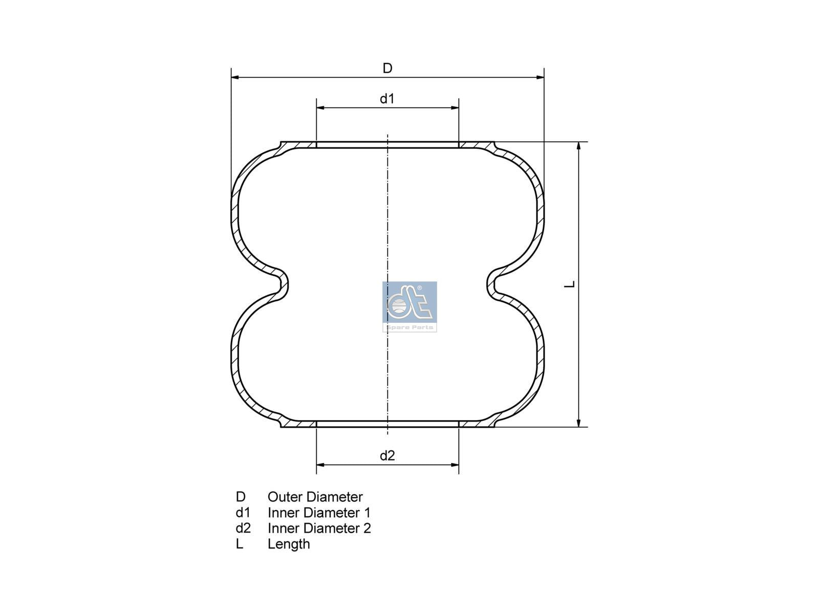 Air spring | DT Spare Parts 3.66427