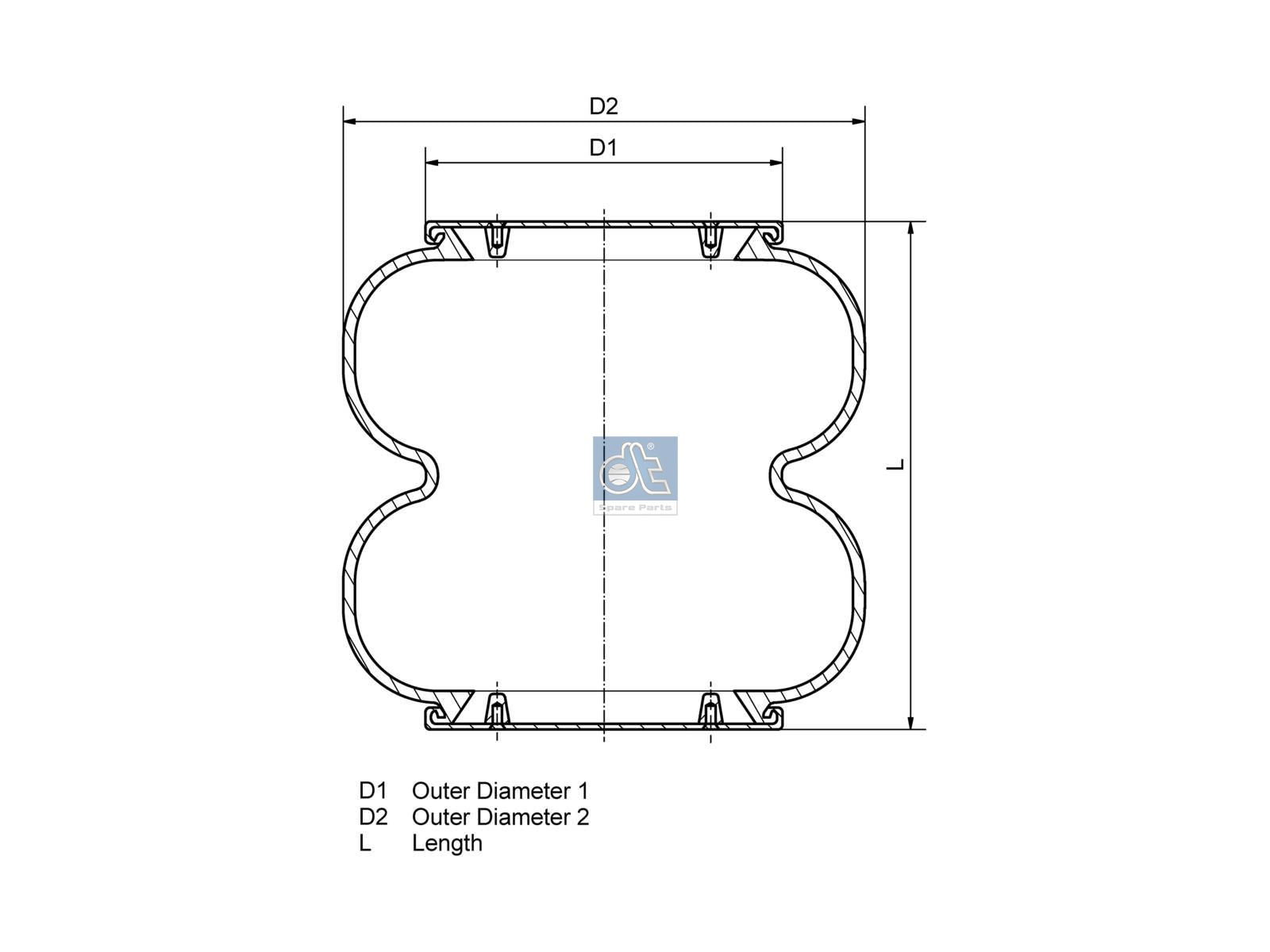 Air spring | DT Spare Parts 2.61034