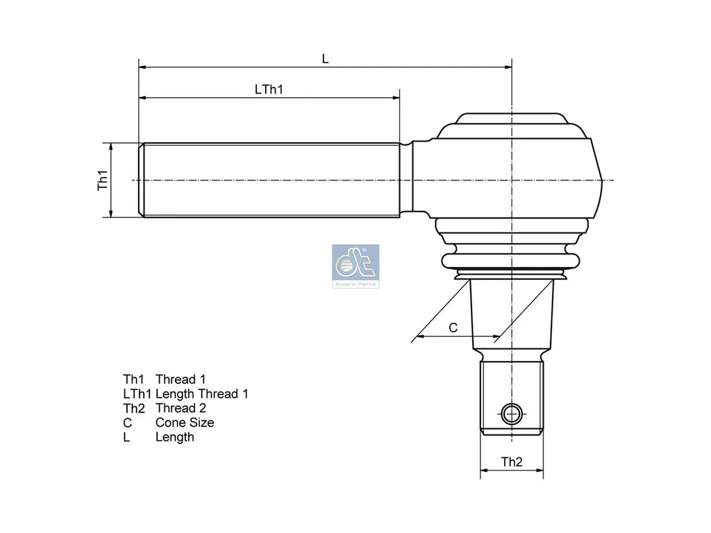 Ball joint, right hand thread DT Spare Parts 2.53004