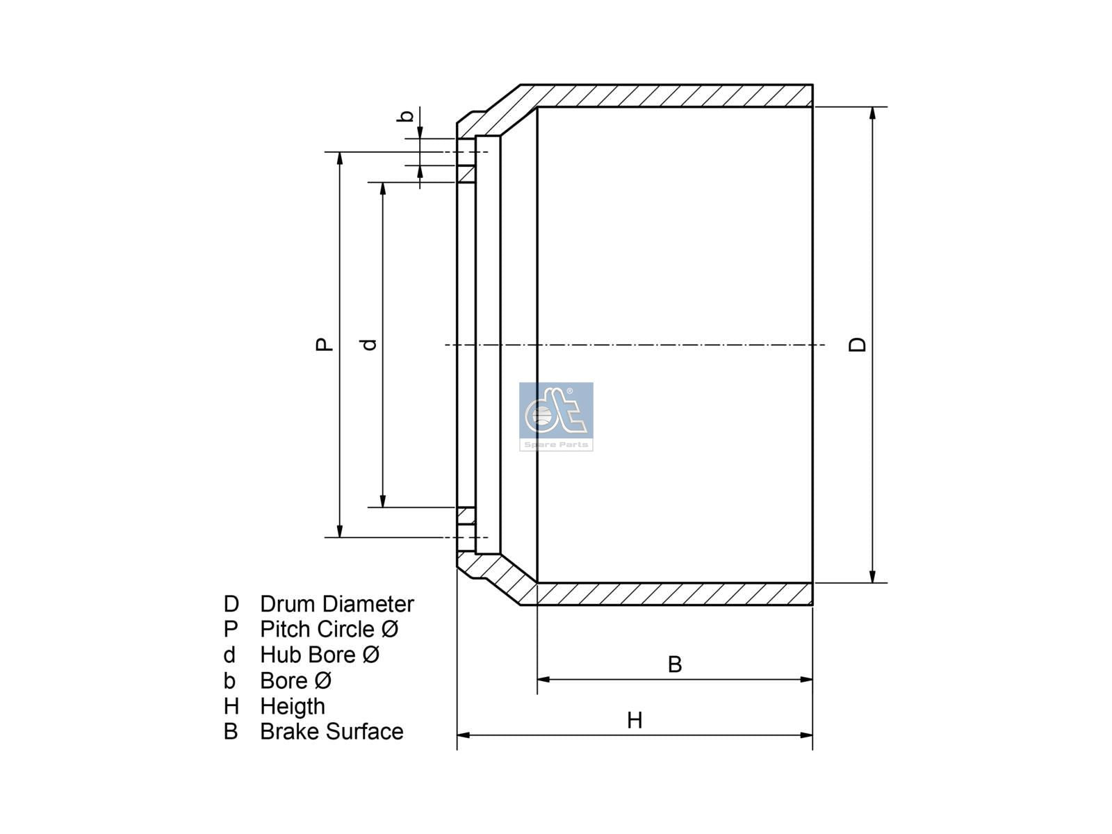 Brake drum | DT Spare Parts 4.64916