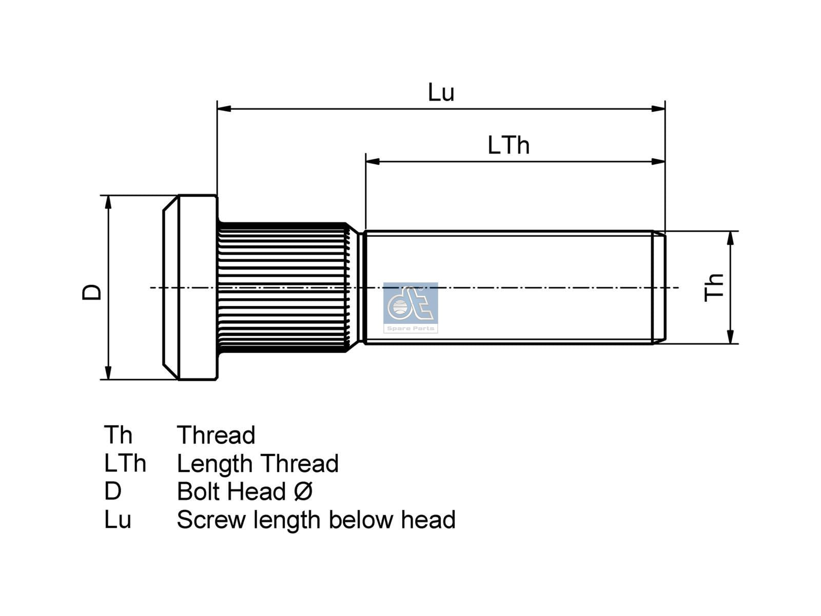 Wheel bolt | DT Spare Parts 7.32109
