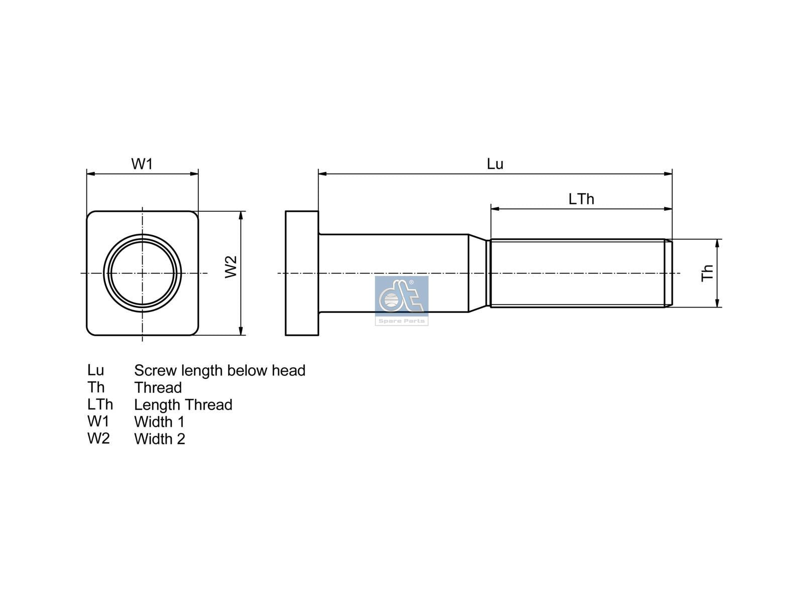 Wheel bolt | DT Spare Parts 1.17039
