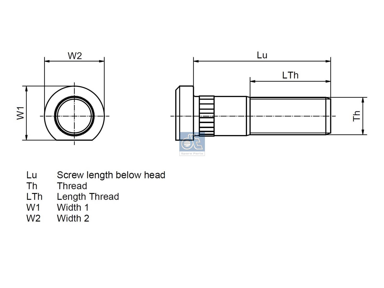 Wheel bolt | DT Spare Parts 10.10004