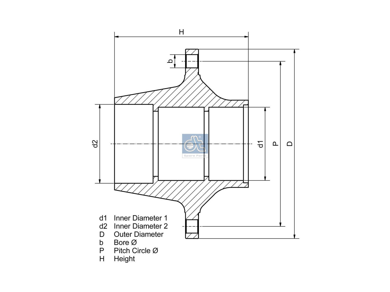 Wheel hub | DT Spare Parts 6.54003
