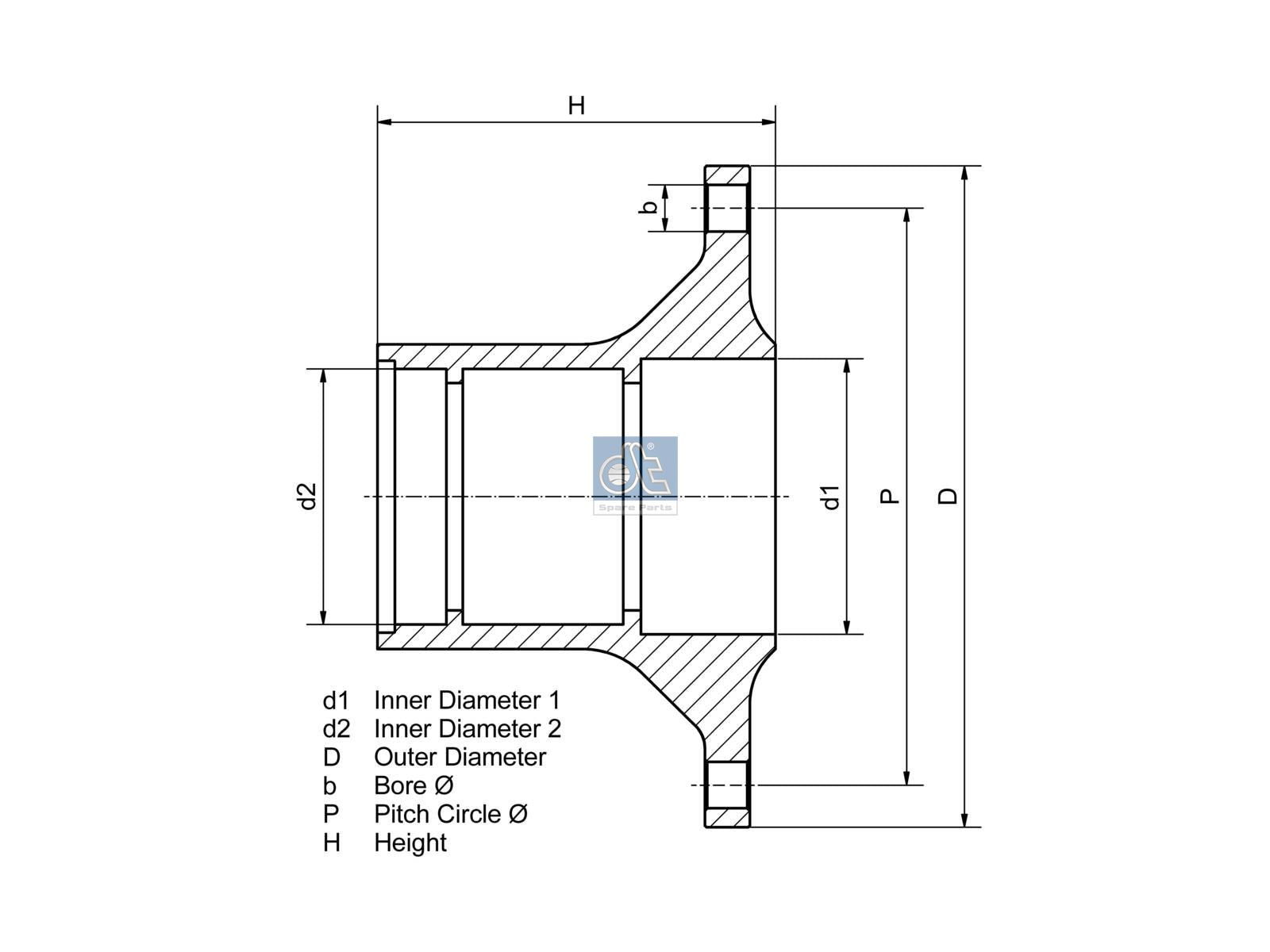 Wheel hub | DT Spare Parts 4.63345