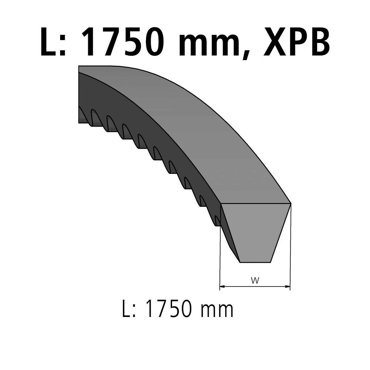 V-belt DT Spare Parts 4.80648 V-belt L: 1750 mm XPB1750