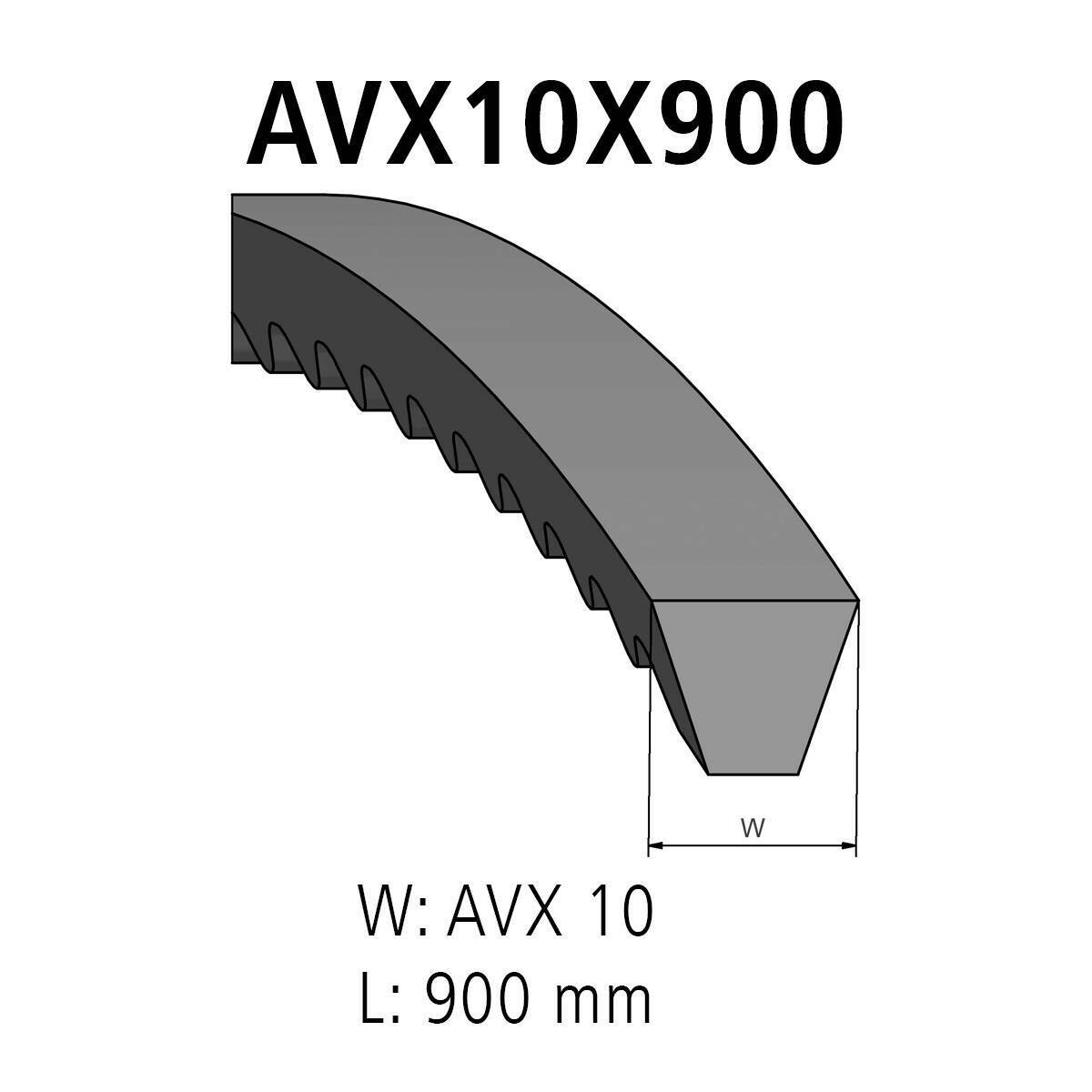 Correa trapezoidal DT Repuestos 4.80611 Correa trapezoidal AVX 10 L: 900 mm AVX10X900