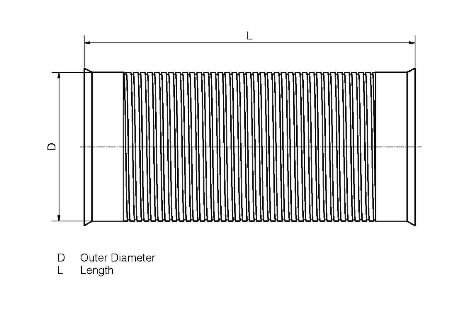 Tubo flexible DT Spare Parts 2.14841 Tubo flexible D: 132 mm L: 330 mm