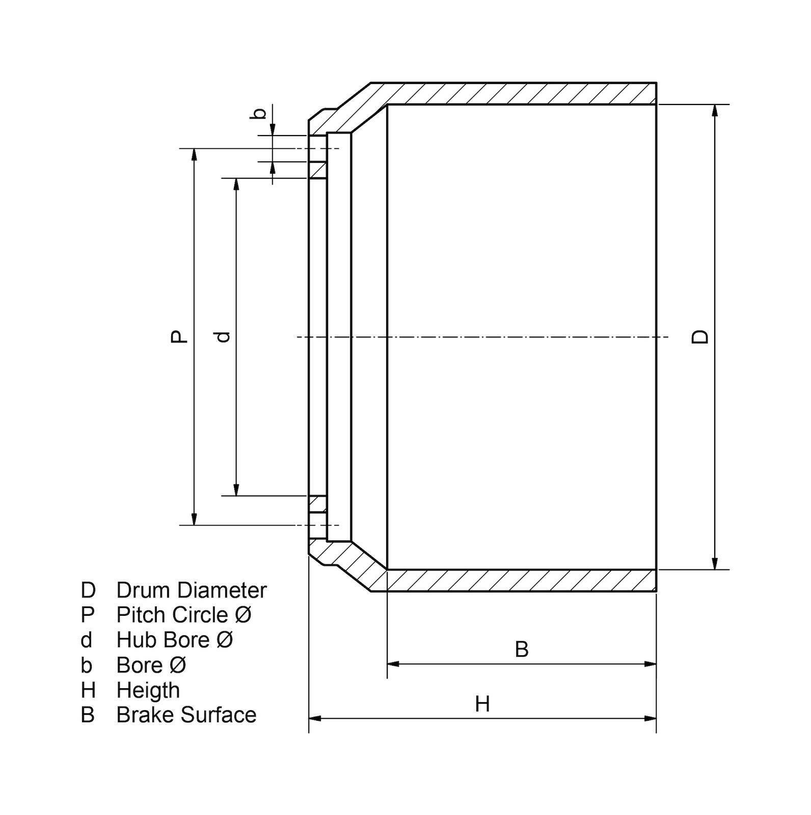 Tambor de freno DT Spare Parts 7.34063 Tambor de freno D: 325 mm 6 agujeros b: 19 mm P: 205