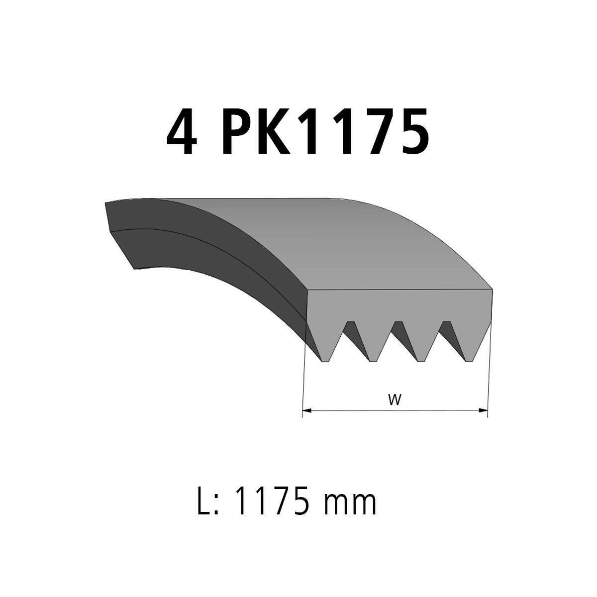 Correa acanalada DT Spare Parts 4.71065 Correa acanalada 4 u. L: 1175 mm W: 14,2