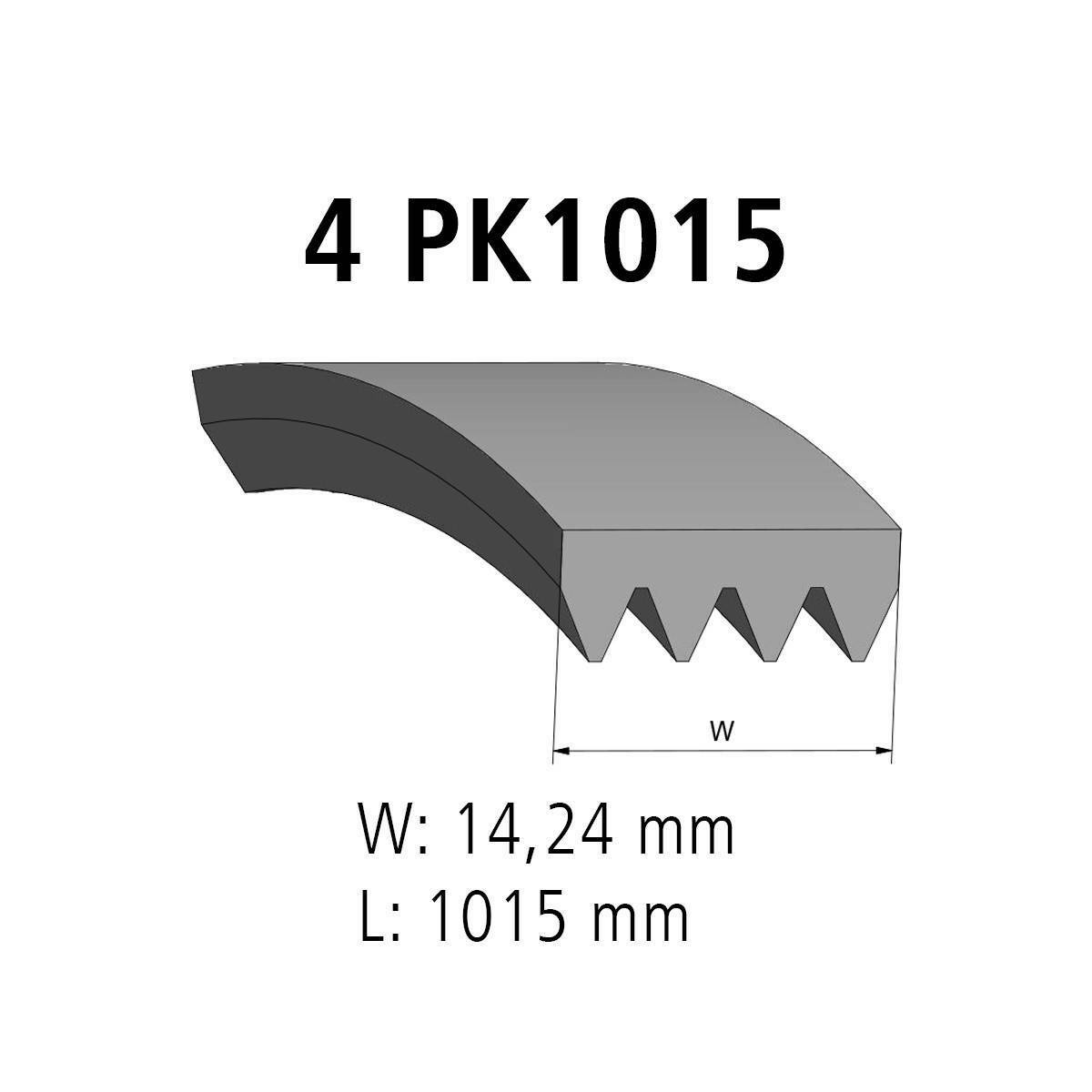 Correa acanalada DT Spare Parts 7.54817 Correa acanalada 4 u. L: 1015 mm W: 14,2