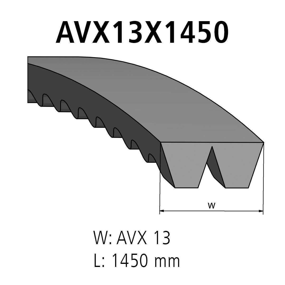 V-belt kit DT Spare Parts 3.34217 V-belt kit AVX 13 L: 1450 mm AVX13X1450 2