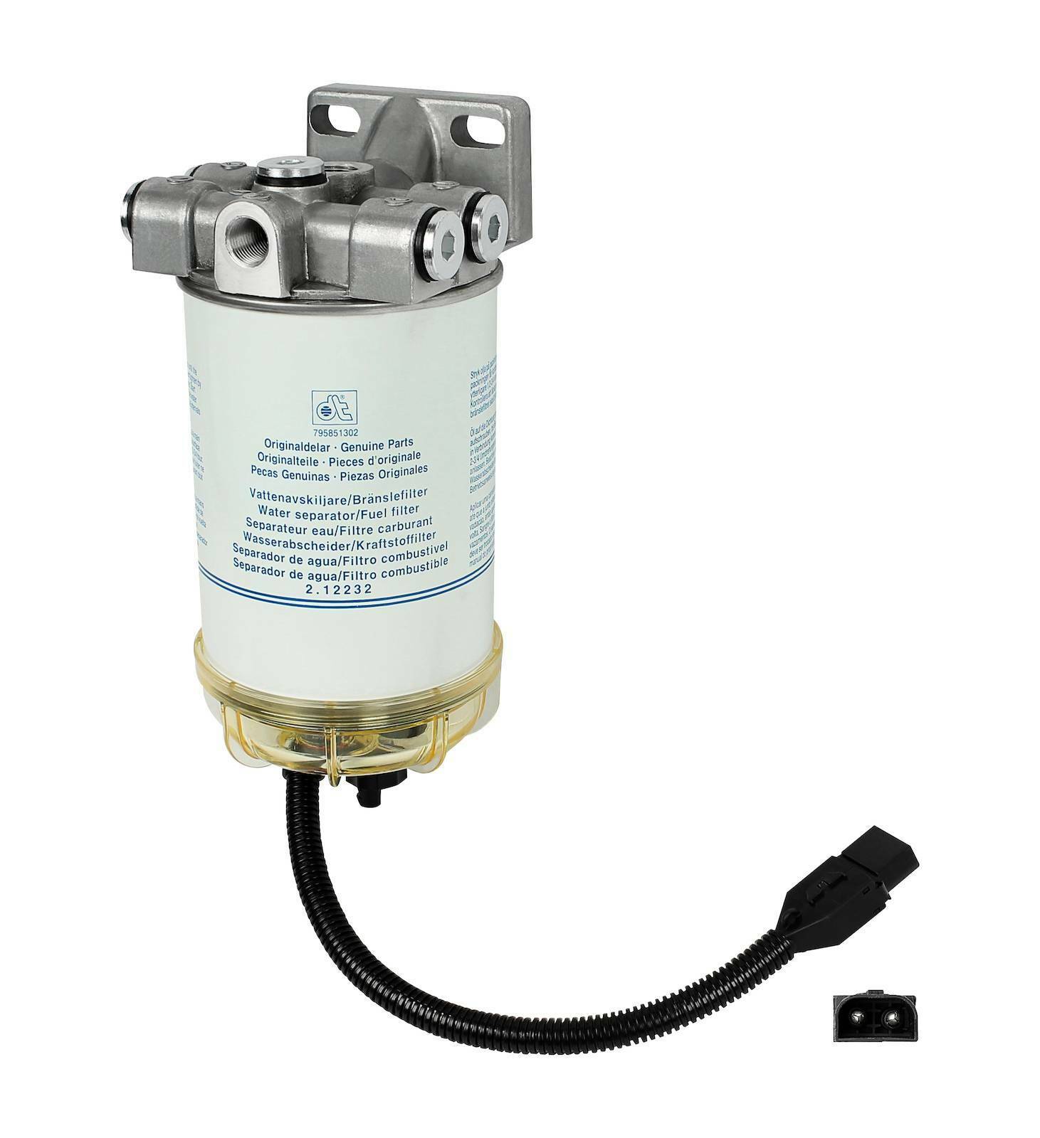 Filtro de combustible DT Spare Parts 2.12273 Filtro de combustible separador de agua, completo - combustible