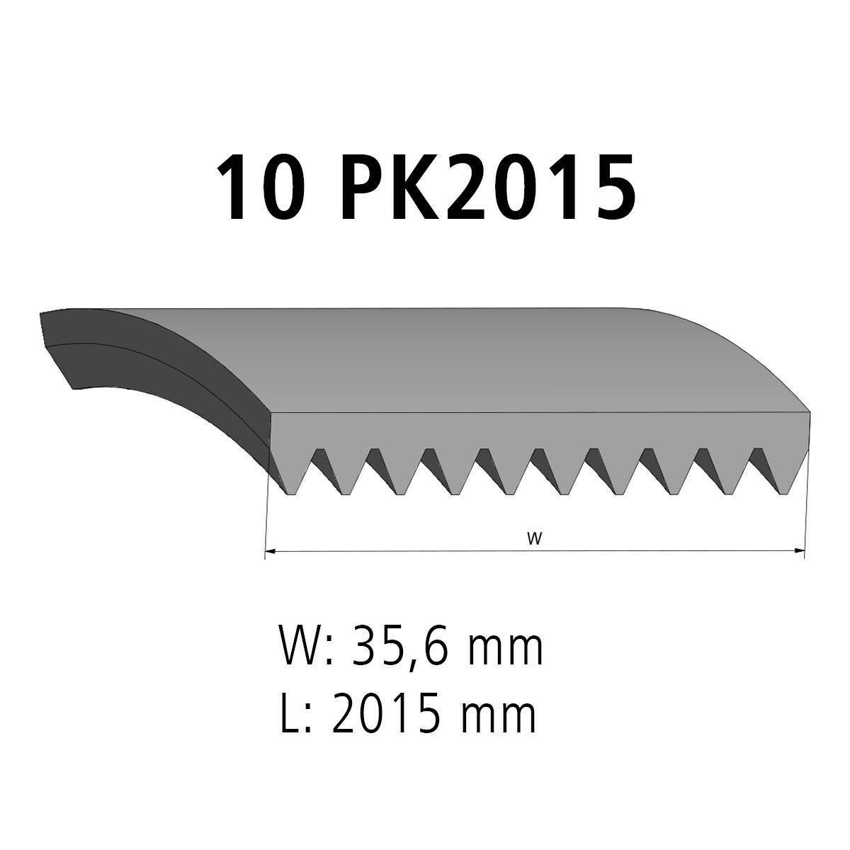 Correa acanalada DT Spare Parts 4.81014 Correa acanalada 10 u. L: 2015 mm